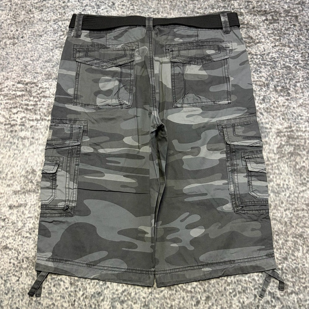 Unionbay Cargo Shorts Mens 34 Gray Camo Utility Outdoor Baggy VTG Y2K